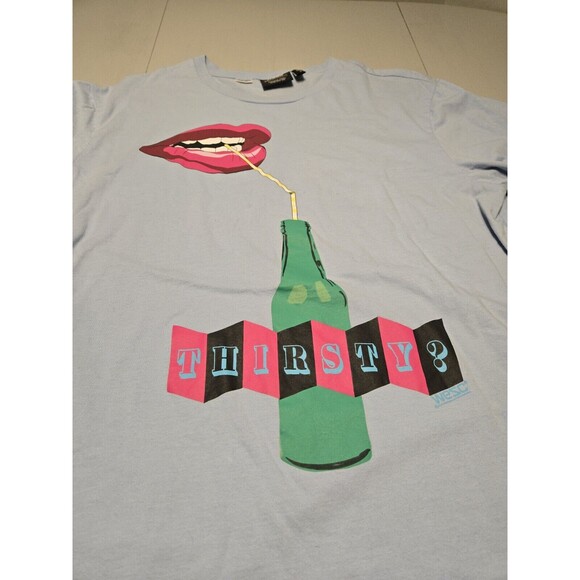 Wezc Mason Thrills Thirsty T Shirt. Chambray Blue. Size XXL. Nice Graphics. 2XL - Picture 3 of 6